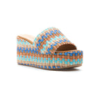 Sienna Multicolor Raffia Wedge Slide