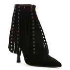 Chaddy Suede Fringe Heel Boot