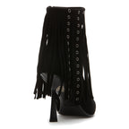 Chaddy Suede Fringe Heel Boot