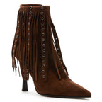 Chaddy Suede Fringe Heel Boot