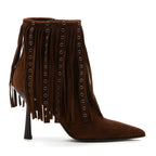 Chaddy Suede Fringe Heel Boot