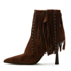 Chaddy Suede Fringe Heel Boot