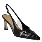 Charlotte Patent Vinyl Heel Slingback