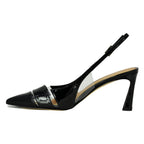 Charlotte Patent Vinyl Heel Slingback