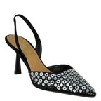 Cooper Satin Grommet Halter Heel