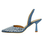 Cooper Denim Grommet Halter Heel