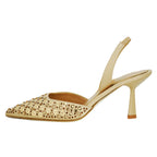 Cooper Satin Grommet Halter Heel