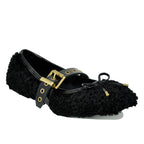 Cutie Fur Strap Ballet Flat