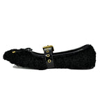 Cutie Fur Strap Ballet Flat