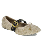 Cutie Fur Strap Ballet Flat