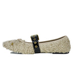 Cutie Fur Strap Ballet Flat