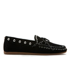 Ibiza Suede Tie Stitch Flat
