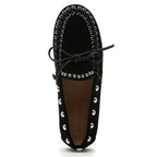 Ibiza Suede Tie Stitch Flat