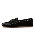 Ibiza Suede Tie Stitch Flat