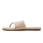 Ikenna Leather Woven Flat Thong