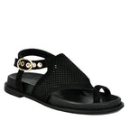 Izzy Suede Perforated Footbed Sandal