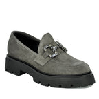 Layla Suede Crystal Lug Loafer