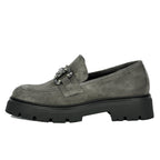 Layla Suede Crystal Lug Loafer