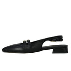 Livi Leather Buckles Flat Slingback