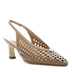 Mabel Perforated Leather Heel Slingback