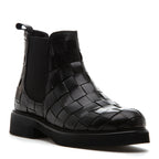 Nadia Leather Woven Platform Boot