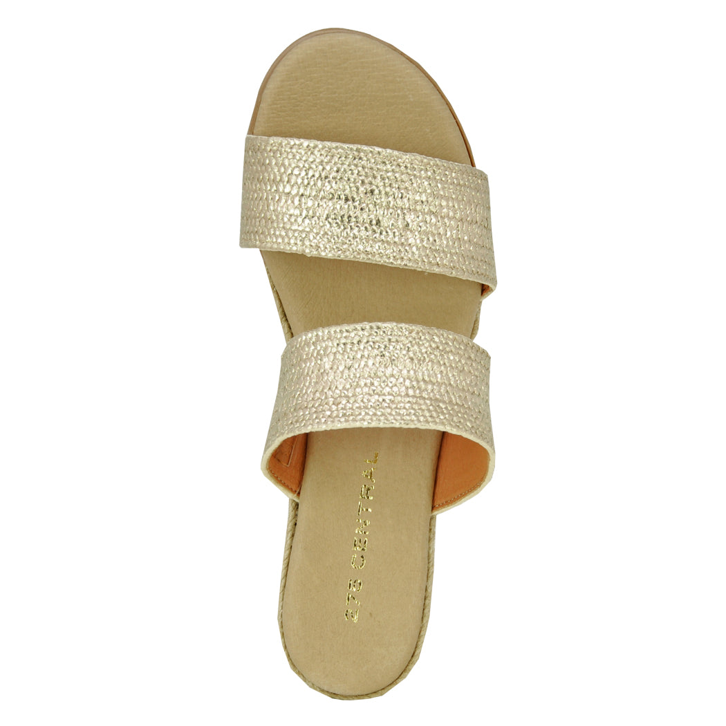 Paisley Metallic Leather Espadrille Wedge