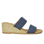 Paisley Stretch Raffia Espadrille Wedge