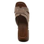 Penelope Suede Wood Heel Slide