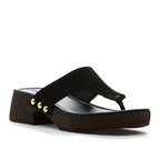 Posey Suede Wood Heel Thong