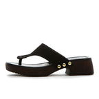 Posey Suede Wood Heel Thong