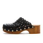 Serena Leather Cut Out Clog