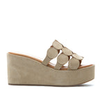 Shammy Suede Circles Wedge Slide