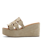 Shammy Suede Circles Wedge Slide