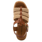 Shane Raffia TStrap Wedge Sandal