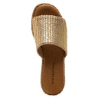 Sienna Metallic Raffia Wedge Slide
