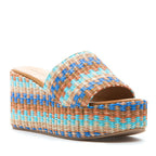 Sienna Multicolor Raffia Wedge Slide