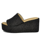 Sienna Raffia Wedge Slide