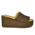 Sienna Raffia Wedge Slide