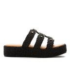 Sophia Raffia Platform Slide