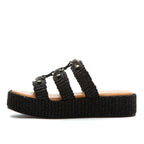 Sophia Raffia Platform Slide