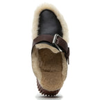 Plia-Amber Leather Fur Mule