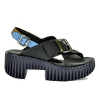 Plia-Juno Leather Buckle Platform Sling