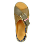 Plia-Juno Leather Buckle Platform Sling