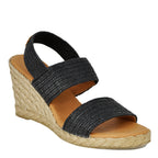 Allison Stretch Raffia Wedge Sandal