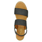 Allison Stretch Raffia Wedge Sandal