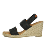 Allison Stretch Raffia Wedge Sandal