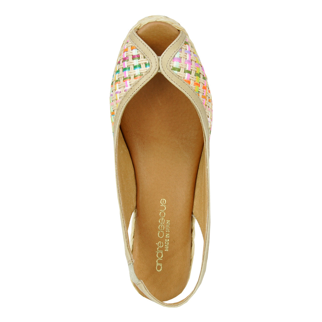 Audrey Multicolor Material Wedge Sling