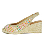 Audrey Multicolor Material Wedge Sling