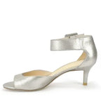 Berlin Metallic Kitten Heel Sandal