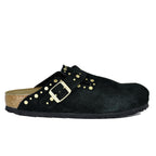 BostonRivet-N1030491 Suede Stud Closed Mule